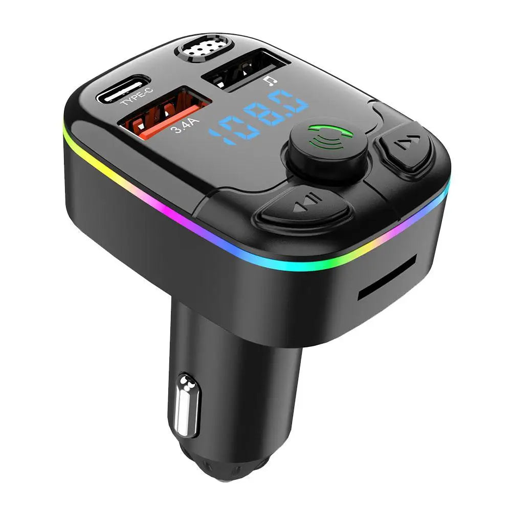 Skorter | Bluetooth 5.0 Car FM Transmitter with PD Type-C Dual USB 3.1A Fast Charger