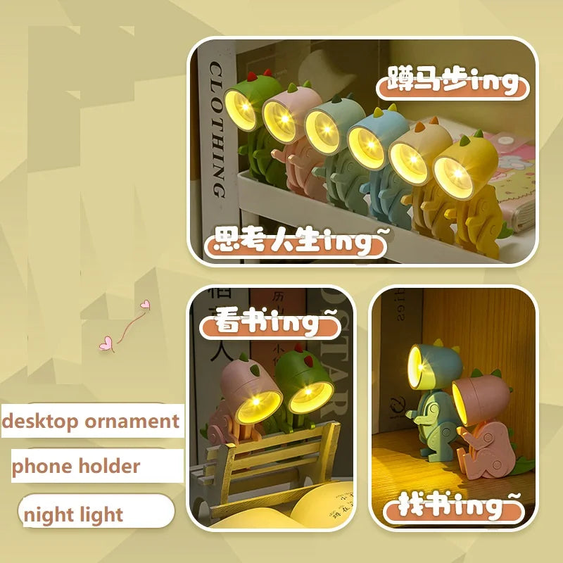 Skorter | Cute LED Night Light - Mini Dog, Deer, Dinosaur Folding Table Lamp for the Children's Room