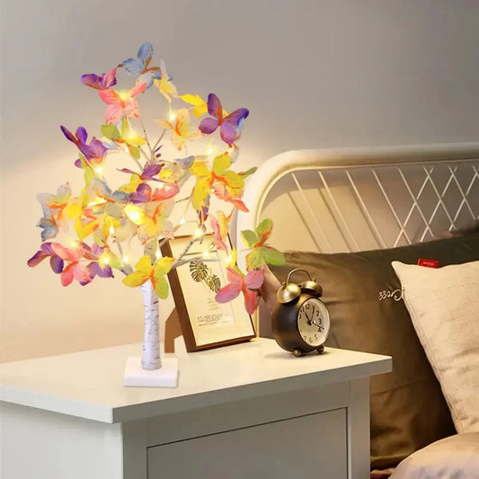 Skorter | LumiTree - LED Birch Tree Table Lamp with Color Changing – Decorative Wood Lamp