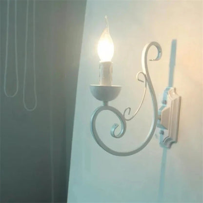 Skorter | VintageGlow - White Metal Wall Lamp With Candle E14