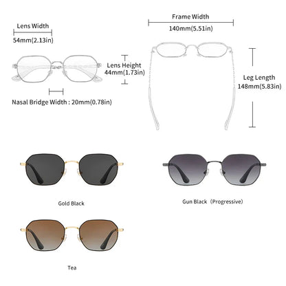 Skorter | Retro Women’s Rectangular Square Sunglasses with Metal Frame & Polaroid Lenses