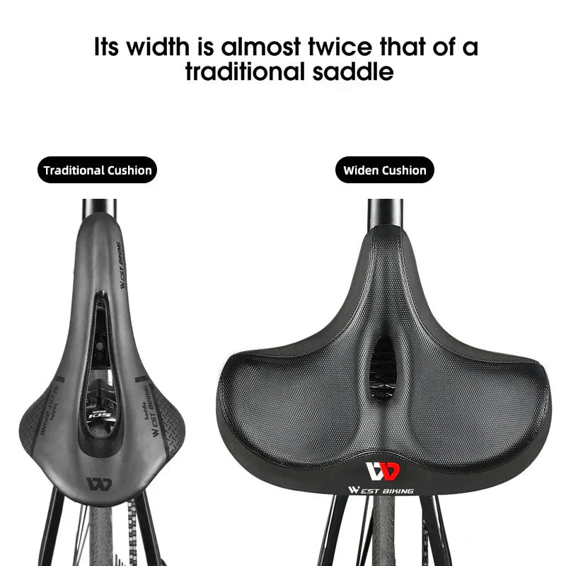 Skorter | Wide Ergonomic Bike Saddle – Comfortable Saddle with Shock Absorption for City and Mountain Bikes