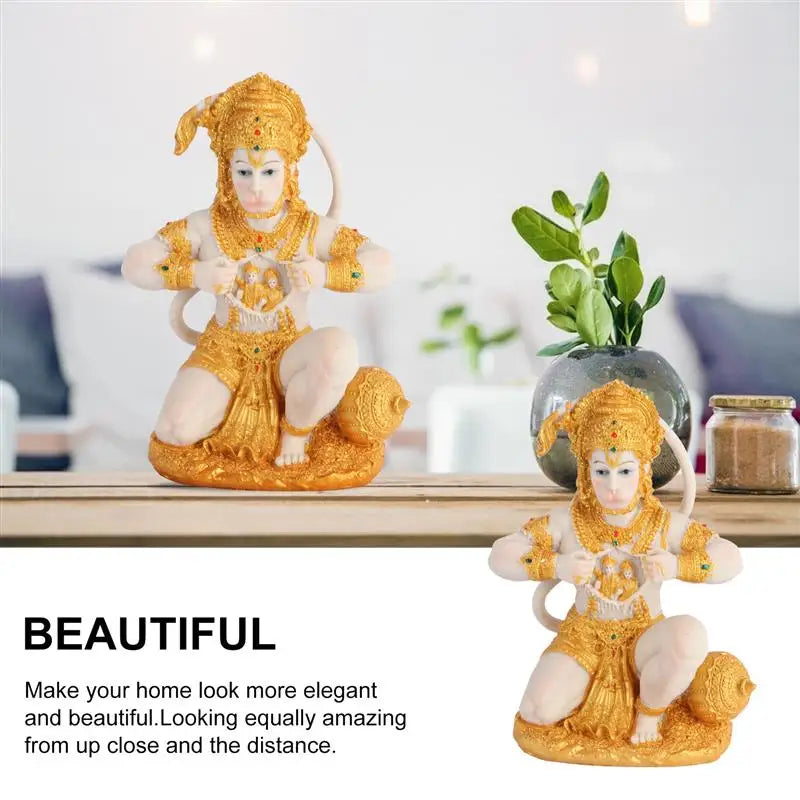 Skorter | 1 Piece Hanuman Buddha Monkey God Figurine Southeast Asian Style Home Sculpture Lord Hanuman Statue Buddha Figur Ornament