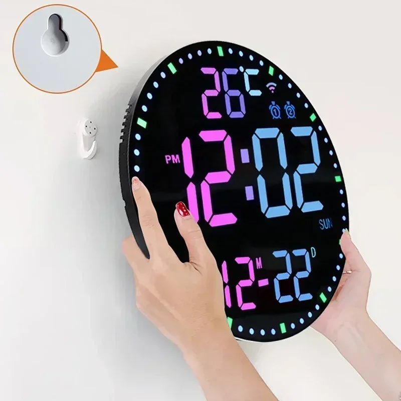 Skorter | WiFiTime - LED Wall Clock with Calendar and Dual Alarm Function