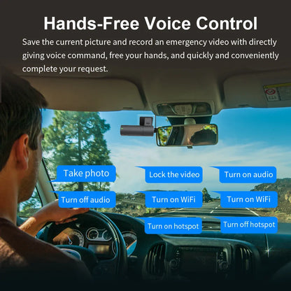 Skorter | D6 Dash Cam 1440P with Voice Control - Night Vision & 24H Parking Mode