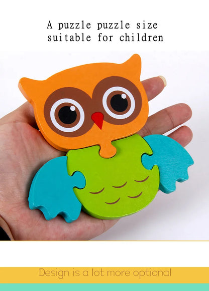 Skorter | 3D Wood Cartoon Animal & Traffic Puzzle – Early Childhood Learning Toy