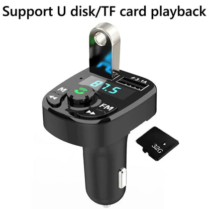 Skorter | Bluetooth 5.0 Car FM Transmitter with MP3 Player, USB Charger, and Hands Calling