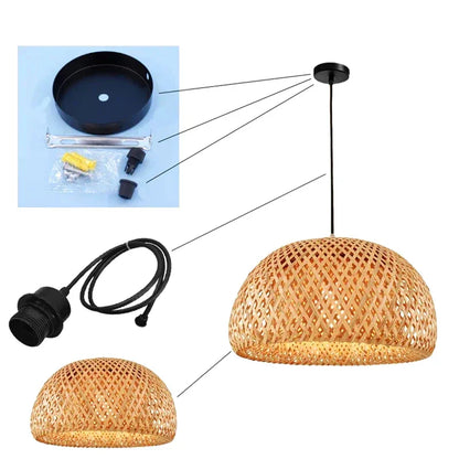 Skorter | Luxora Handwoven Bamboo Pendant Light - Eco-friendly Ceiling Lamp