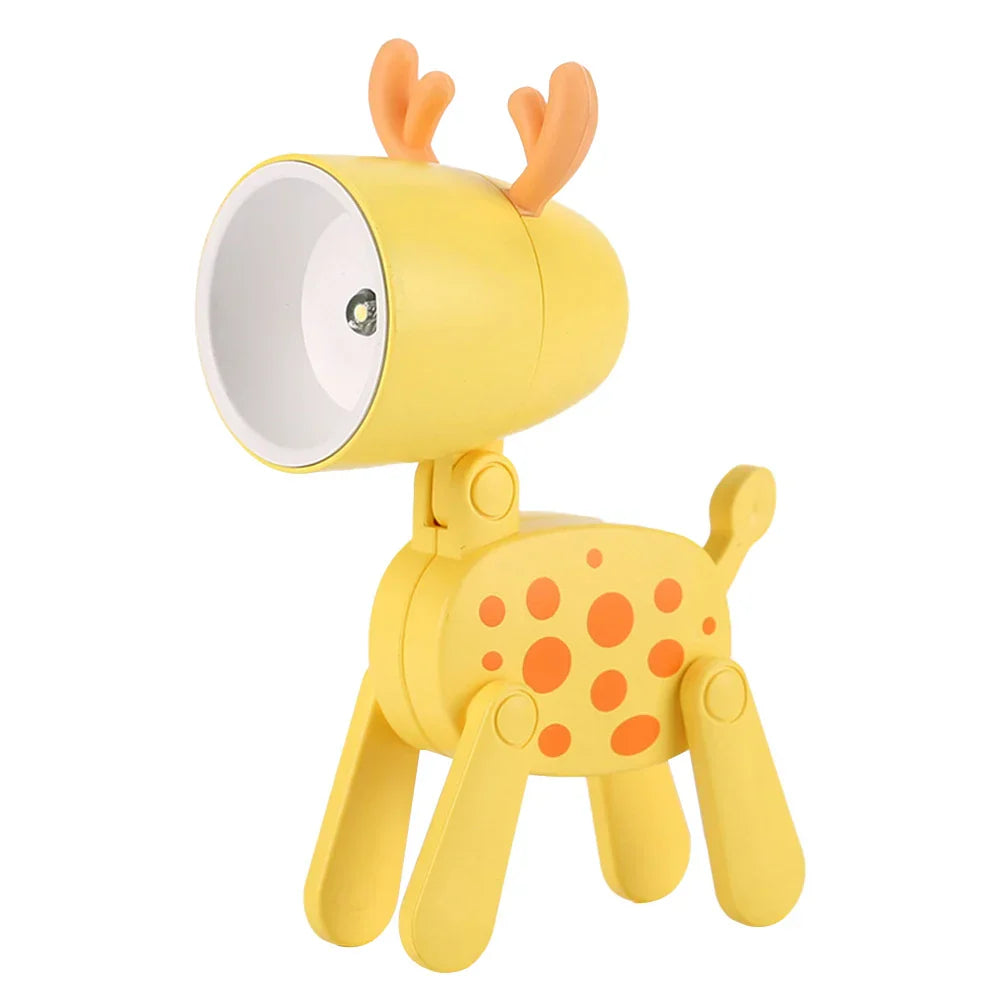 Skorter | Cute LED Night Light - Mini Dog, Deer, Dinosaur Folding Table Lamp for the Children's Room
