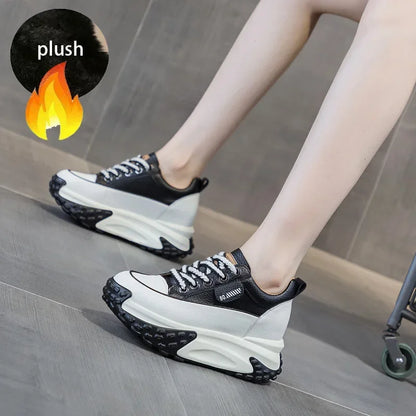 Skorter | 7 cm Platform Wedge Sneakers made of Leather