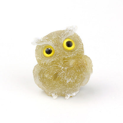 Skorter | Natural Crystal Owl Figurine: Handmade Collector's Item