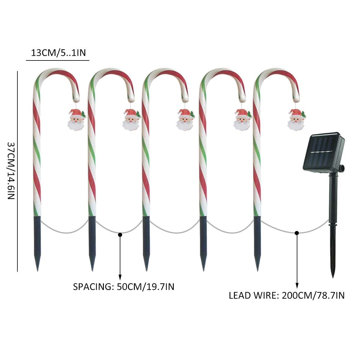 Skorter | Candy Cane Lane LED Solar Lamp