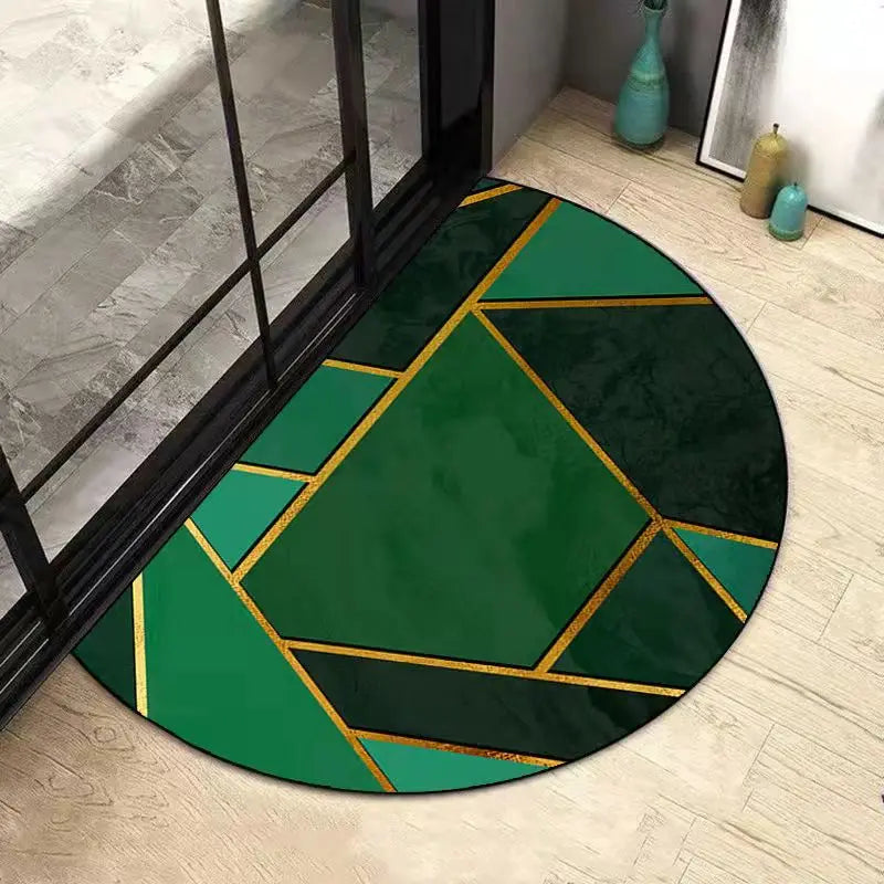 Skorter | AquaSoft Super Absorbent Bath Mat – Non-Slip Half-Round Bathroom Mat for Maximum Comfort