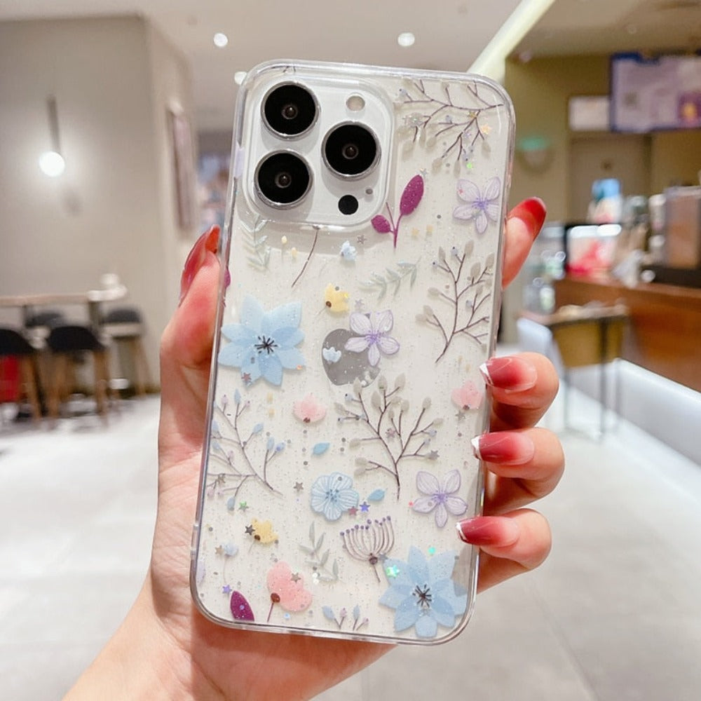 Skorter | Flowers Sparkly Case for iPhone