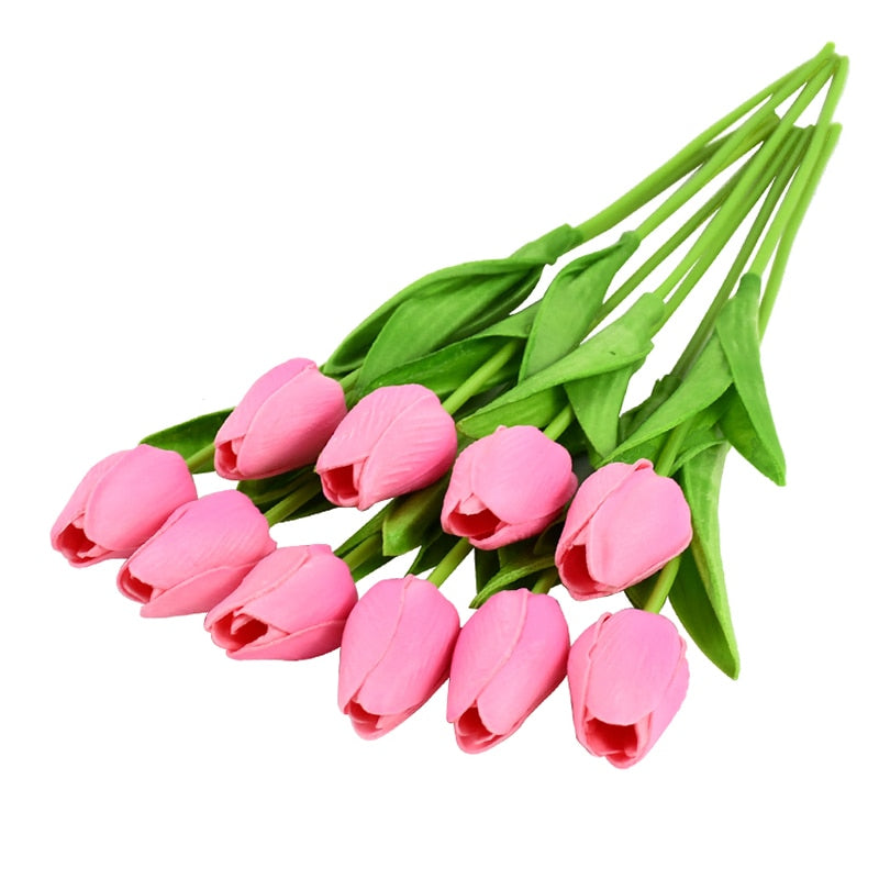 Skorter | Artificial Flower Bouquet with Tulips, Decoration (10 Pieces)