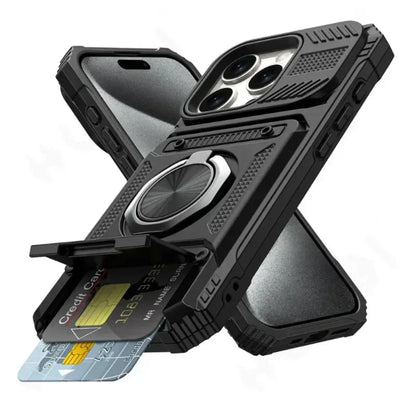 Skorter | Card Slot Protector Case with Magnetic Kickstand for iPhone