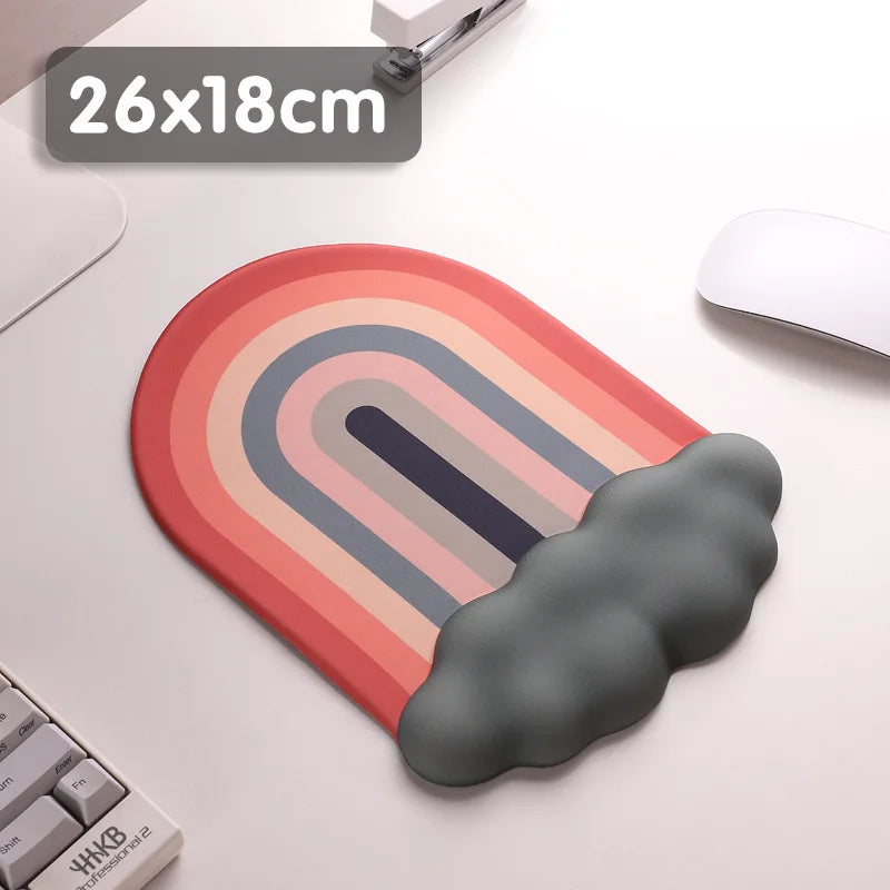 Skorter | Ergonomic Rainbow Mouse Pad with Memory Foam Wrist Rest