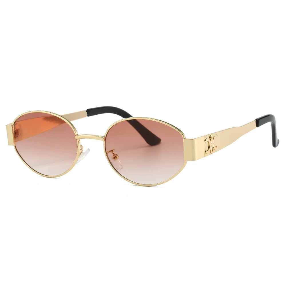 Skorter | Metal Oval Sunglasses Unisex Designer UV400 Fashion Eyewear