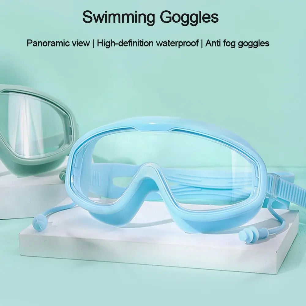Skorter | Anti-Fog Wide View Swim Goggles with Earplugs