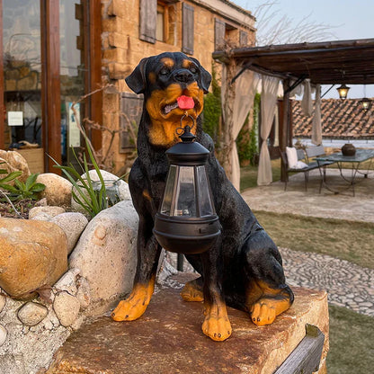 Skorter | Solar-Powered Outdoor Resin Dog Statue Lamp