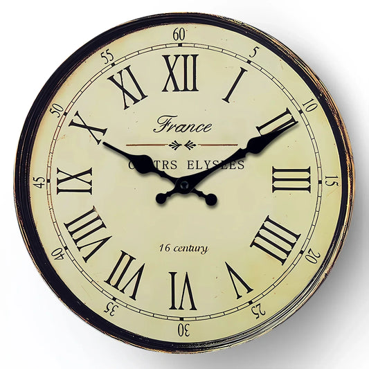 Skorter | Wall Clock - Classic French Design - Silent Quartz Movement