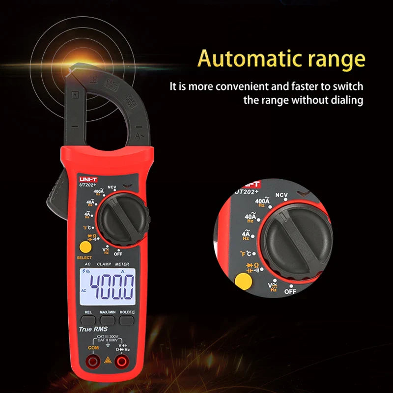 Skorter | UNI-T UT202A+/UT204+ Digital Clamp Meter - AC/DC Voltage, True RMS