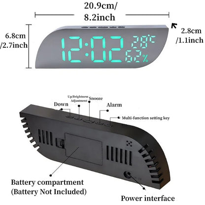 Skorter | LED Digital Alarm Clock with Dual Display & Unlimited Snooze
