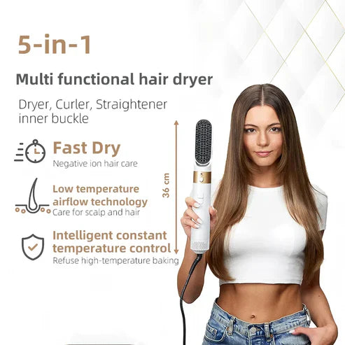 Skorter | 5-in-1 Hair Styler | Auto Curler, Blow Dryer & Flat Brush for All Hair Types at Home