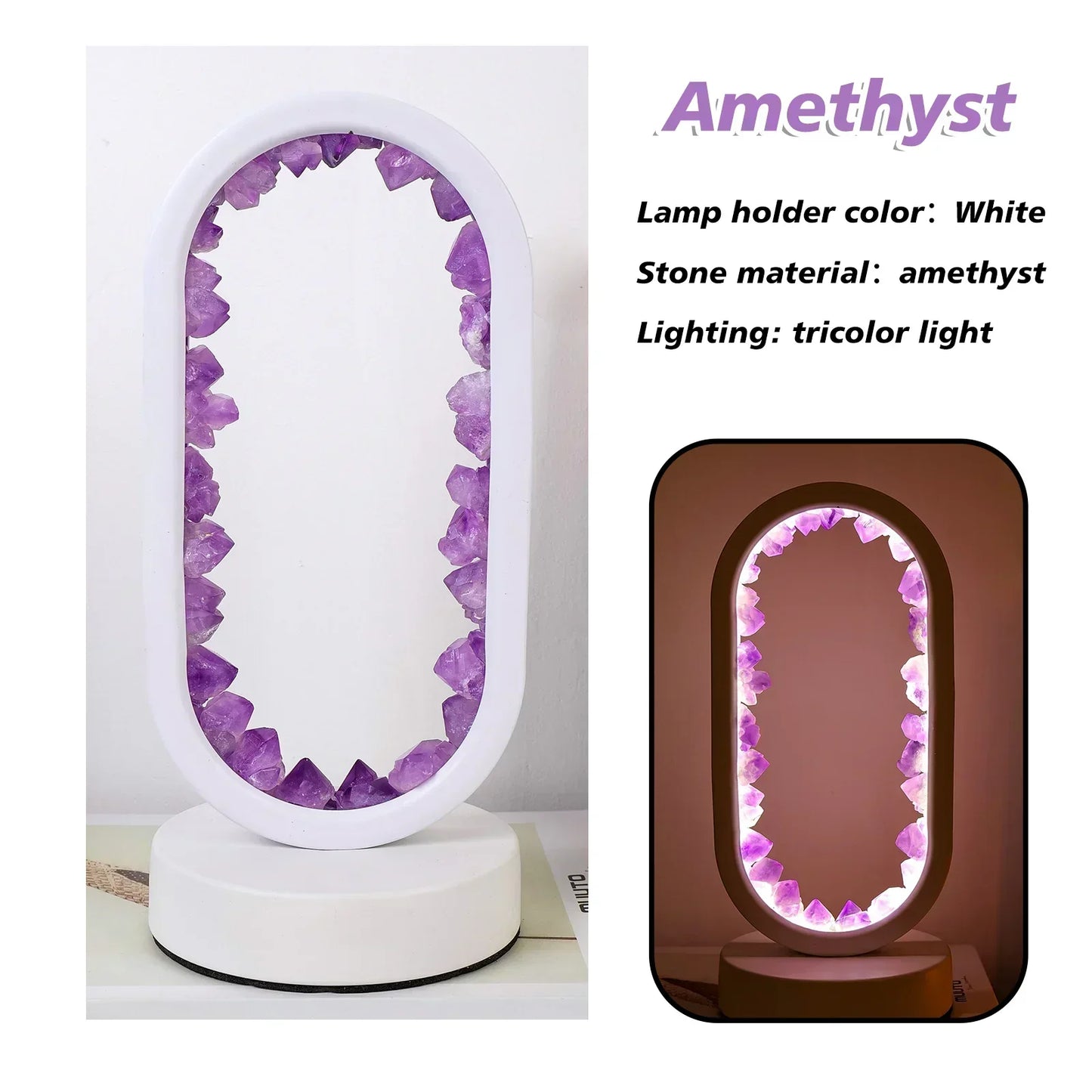 Skorter | AuraStone | Natural Calming Amethyst Serenity Lamp