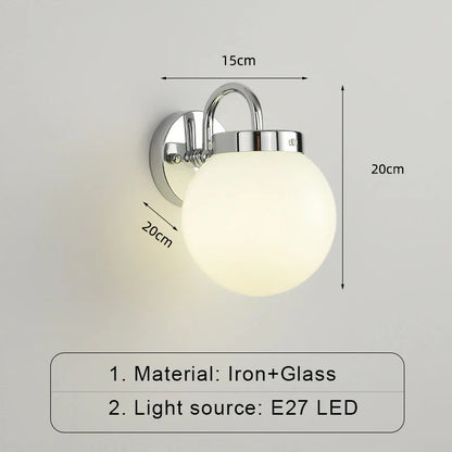 Skorter | ModernWall - Nordic LED Wall Lamp with Glass Dome for Atmospheric Indoor Lighting