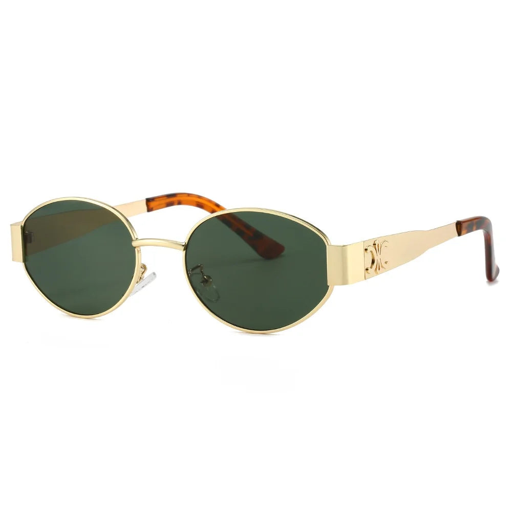 Skorter | Metal Oval Sunglasses Unisex Designer UV400 Fashion Eyewear