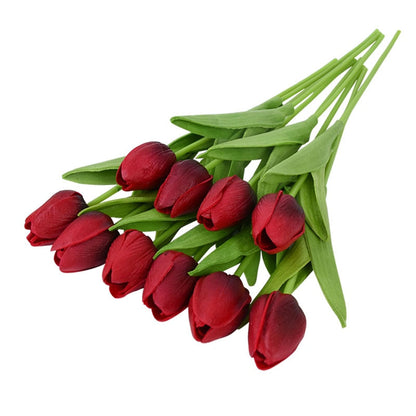 Skorter | Artificial Flower Bouquet with Tulips, Decoration (10 Pieces)