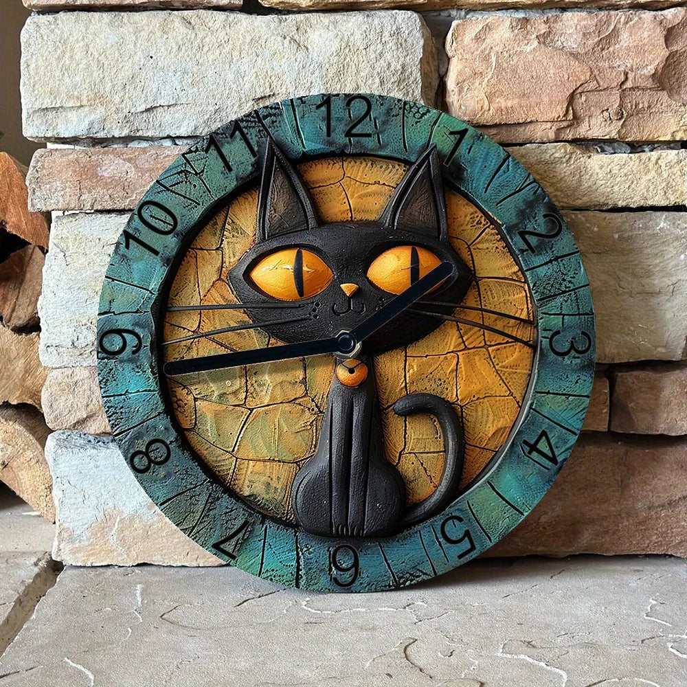 Skorter | CircleDesign - Quiet Aluminum Wall Clock with Cat Design