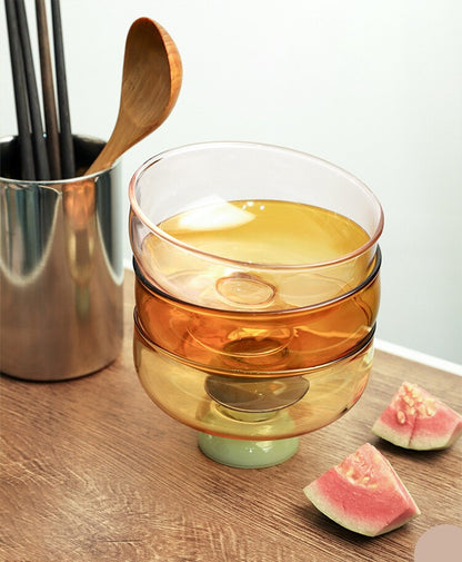 Skorter | Colorful borosilicate dessert bowl with spoon