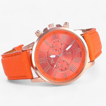 Skorter | Camille Womens Waterproof Leather Strap Watch 42mm