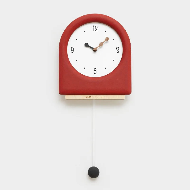 Skorter | Cream Pendulum - Korean Style Wall Clock with Modern Design