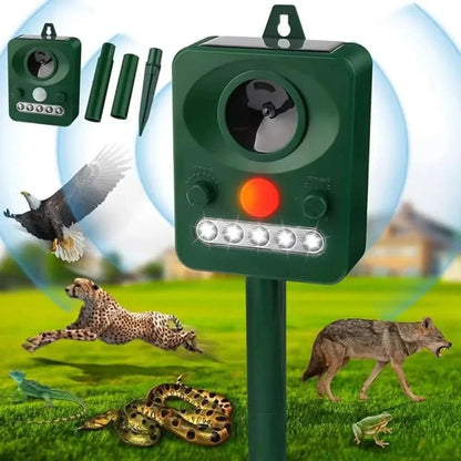 Skorter | ULTRAGUARD ANIMAL REPELLER – Ultrasonic Animal Repeller with LED Light – Weatherproof & Battery Operated for Garden & Outdoor Use