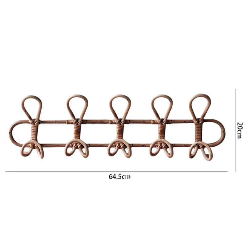 Skorter | Children's Perennial Rattan Wall Hook Organizer - 3 & 5 Hooks