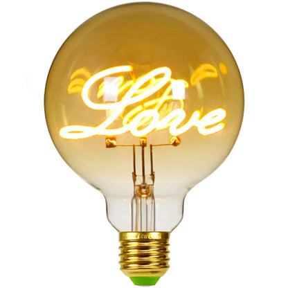 Skorter | RetroLED - Vintage Table Lamp with Wooden Base and LED Lamp with Inscription