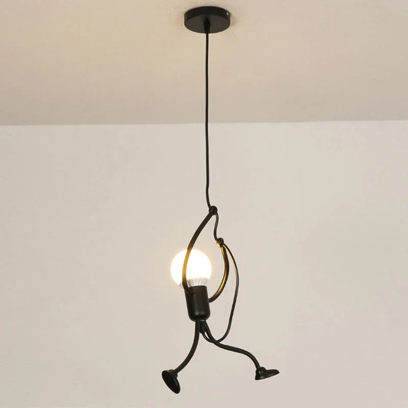 Vintage Iron Little Man Chandelier LED Ceiling Lamp
