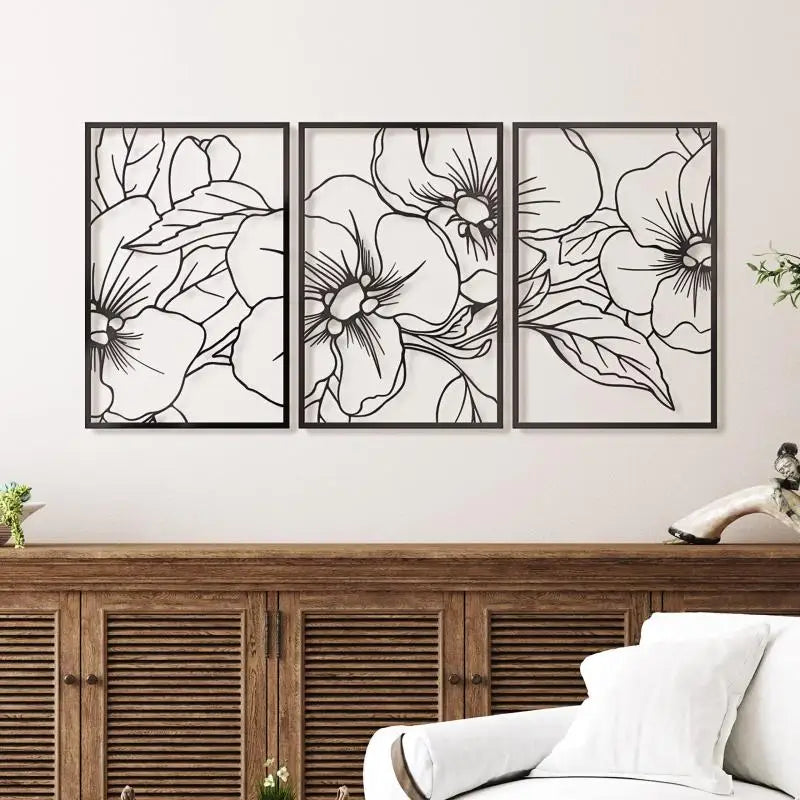 Skorter | Floral Single Line Wall Art