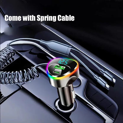 Skorter | 4-in-1 USB C Car Charger Super Fast Charging Phone Adapter with Cable