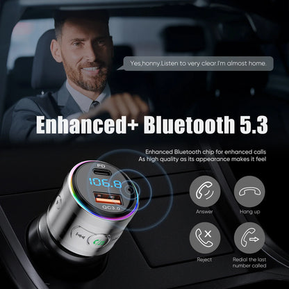 Skorter | Bluetooth 5.3 FM Transmitter with PD 20W & QC3.0 Charger