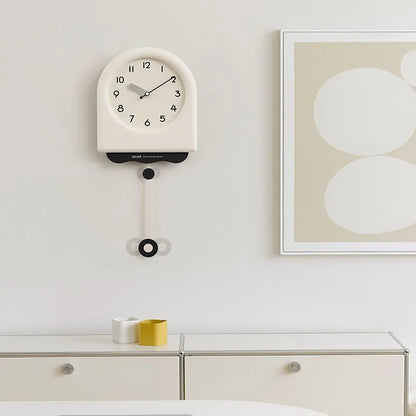 Skorter | Cream Pendulum - Korean Style Wall Clock with Modern Design