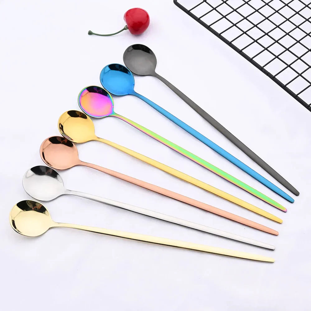 Skorter | Golden 6-piece Long Handle Spoon Set