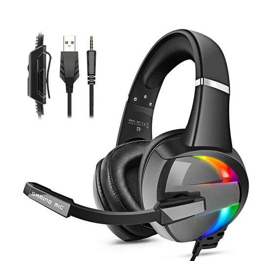 Skorter | RGB Gaming Headset  Noise Canceling Microphone Surround Sound LED Headphones for PS5 PS4 Xbox One PC Laptop Mac Computer PC