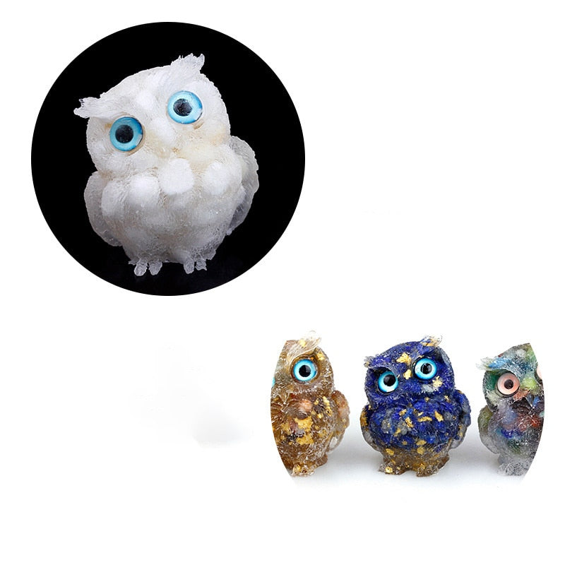 Skorter | Natural Crystal Owl Figurine: Handmade Collector's Item