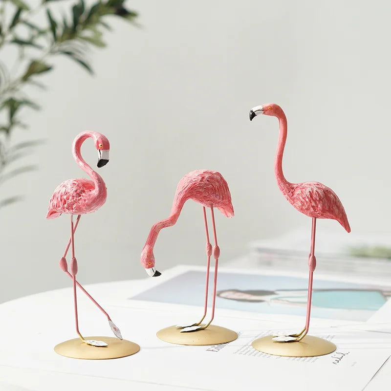 Skorter | Nordic Flamingo Figurine Figure Statue Sculpture Living Room Office Wedding Party Ornaments Home Decor Decoration Accessories