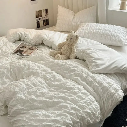 Skorter | ChicParis | Seersucker Bedding Set – Lightweight, Soft & Elegant French-Style Duvet Cover Set