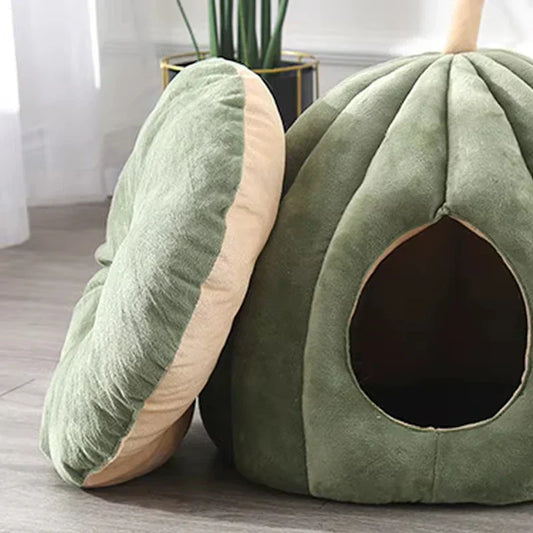 Skorter | CozyNest Pumpkin Cat Bed – Warm, Washable & Comfortable Cat Hideaway